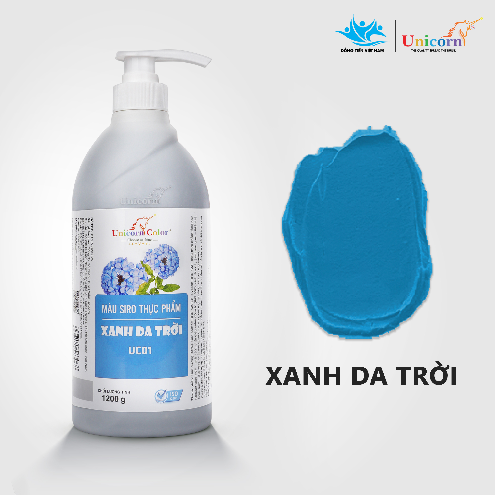  Màu Siro Unicorn Xanh Da Trời 1200g
