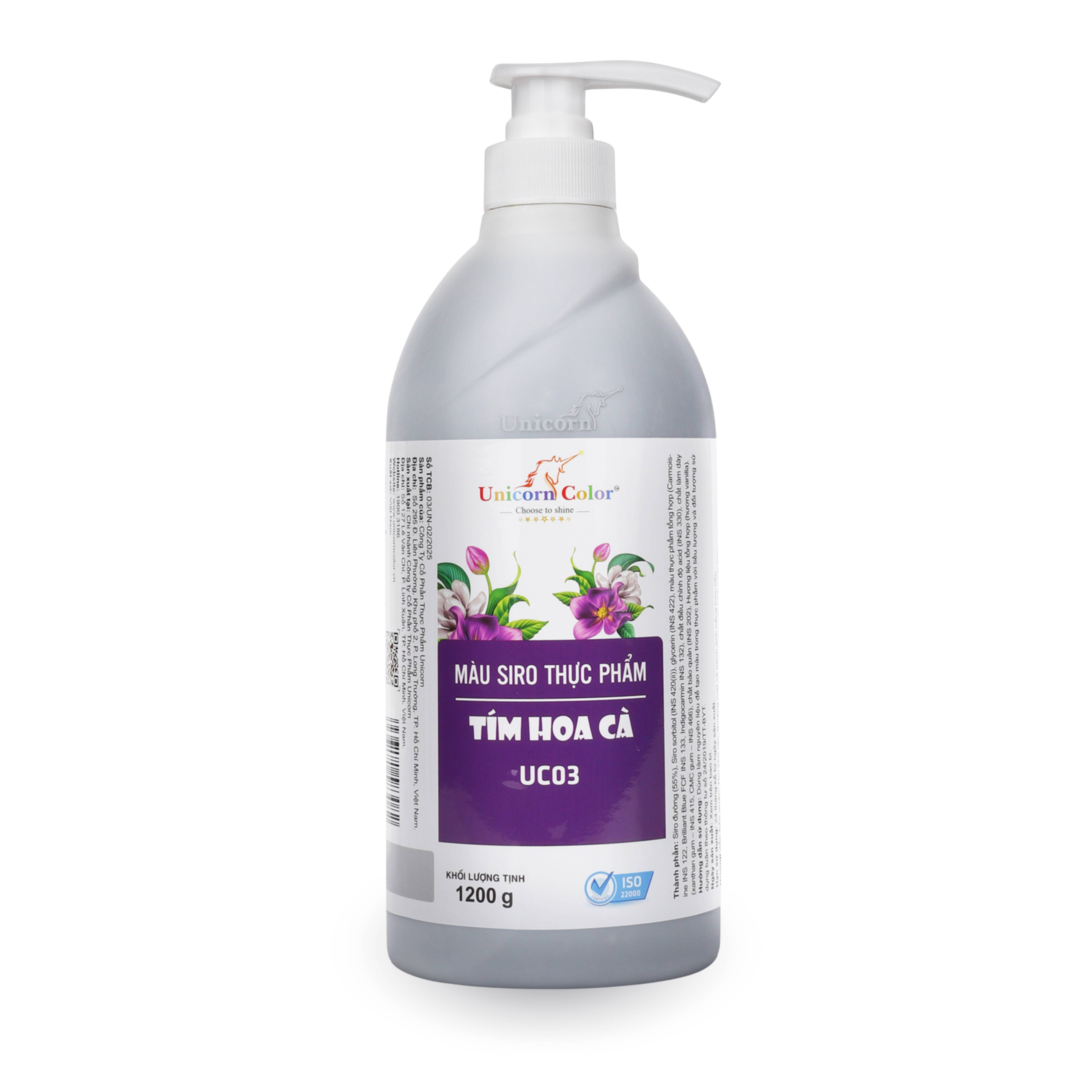 Màu Siro Unicorn Tím Hoa Cà 1200g